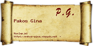 Pakos Gina névjegykártya